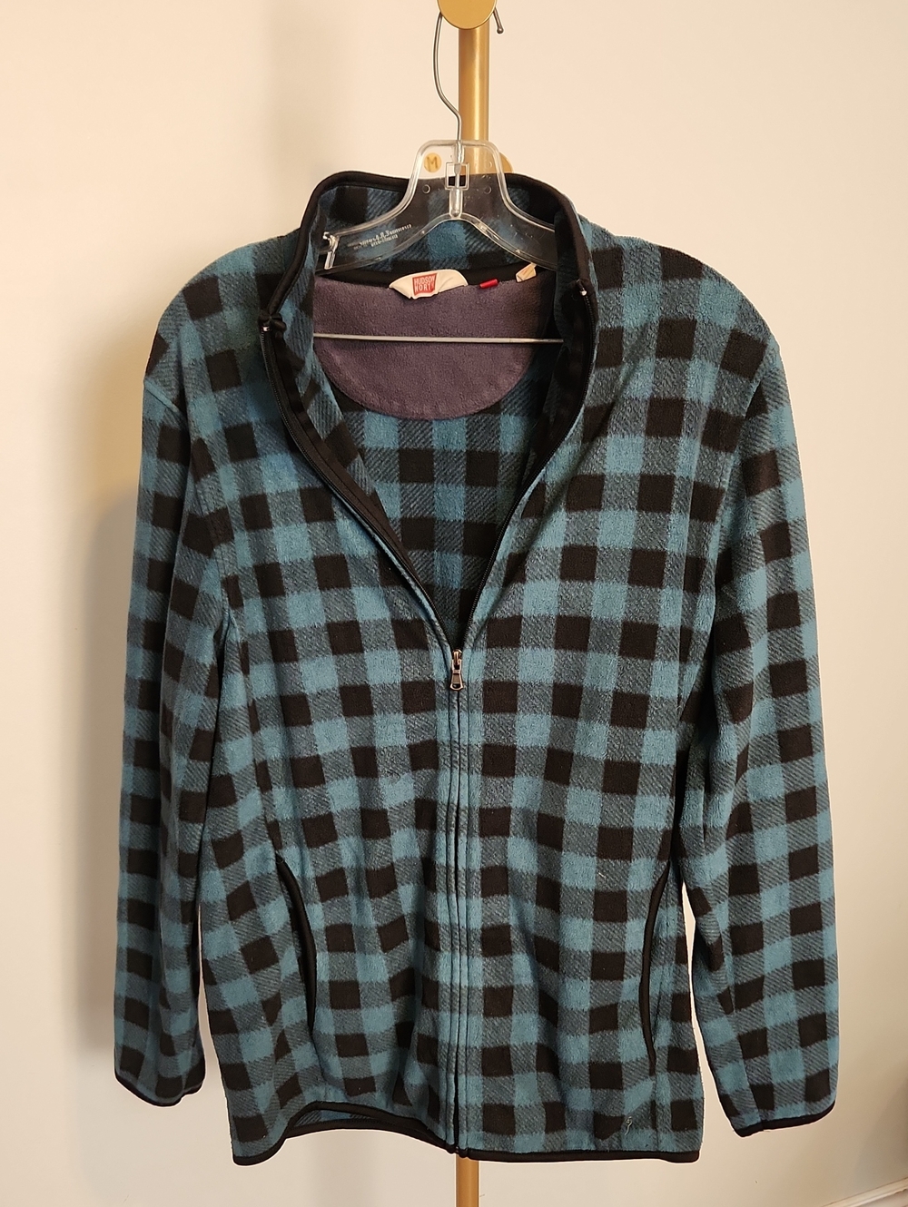 Hudson Jeans Blue & Black Check Fleece Bomber Jacket - Women